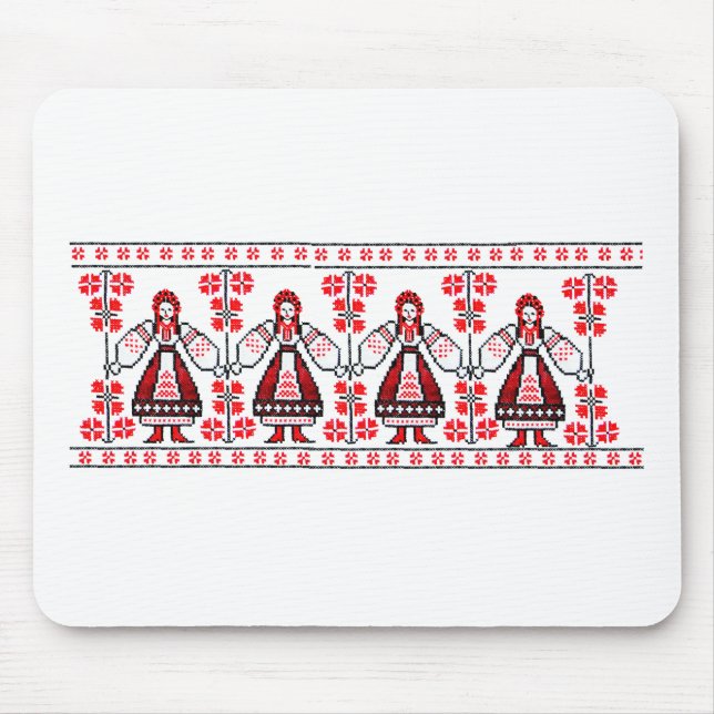 Traditionelle ukrainische Stickereiukraine-Mädchen Mousepad (Vorne)