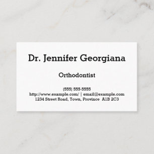 Traditionelle und minimale orthodontistische Visit Visitenkarte
