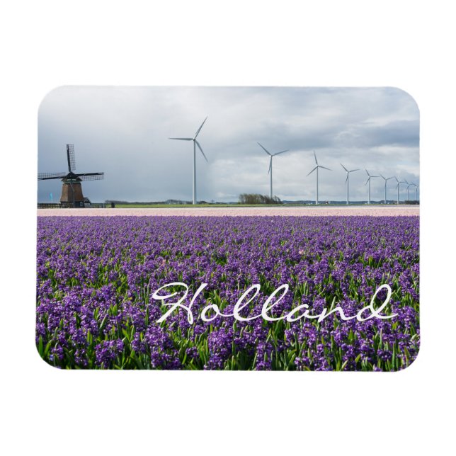 Traditionelle und moderne Windmühle im holländisch Magnet (Horizontal)