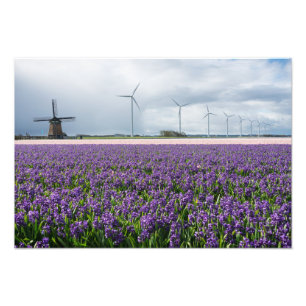 Traditionelle und moderne Windmühle in Fotodruck