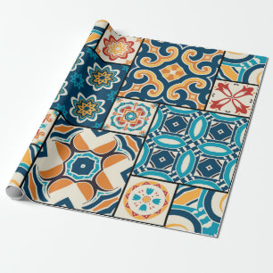 Traditionelle, verzierte portugiesische Dekorfarbe Geschenkpapier