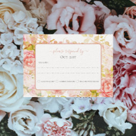 Traditionelle Vintage Blumenrosen RSVP Karte
