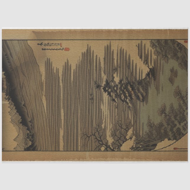 Traditionelle Vintage japanische Naturlandschaft N Seidenpapier (Vorderseite)