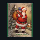 Traditionelle Vintage Weihnachts-Weihnachtspostkar Feiertagspostkarte<br><div class="desc">Traditionelle Vintage Weihnachts-Weihnachtspostkarte</div>