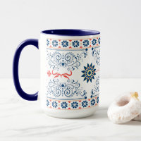 Traditionelle Volksblumen-Muster-Tasse