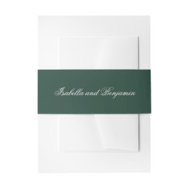 Traditionelle Waldgrün-formale Hochzeit Einladungsbanderole