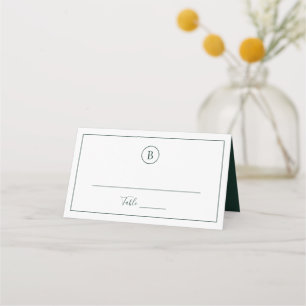 Traditionelle Waldgrüne Elegante Hochzeit Platzkarte