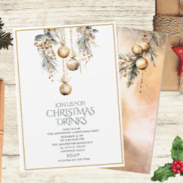 Traditionelle Wasserfarbe Winter Frohe Weihnachten Einladung