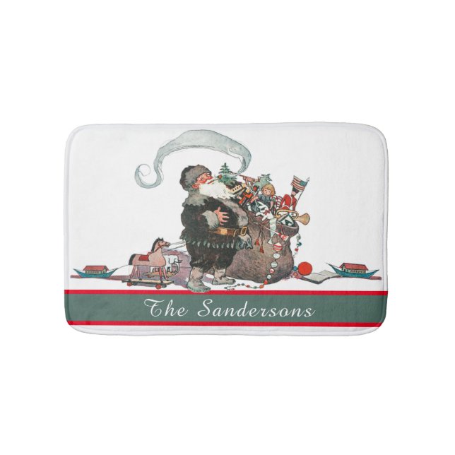 Traditionelle Weihnachten Vintag Name der Weihnach Badematte (Vorderseite)