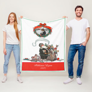 Traditionelle Weihnachten Vintag Weihnachten Weihn Fleecedecke