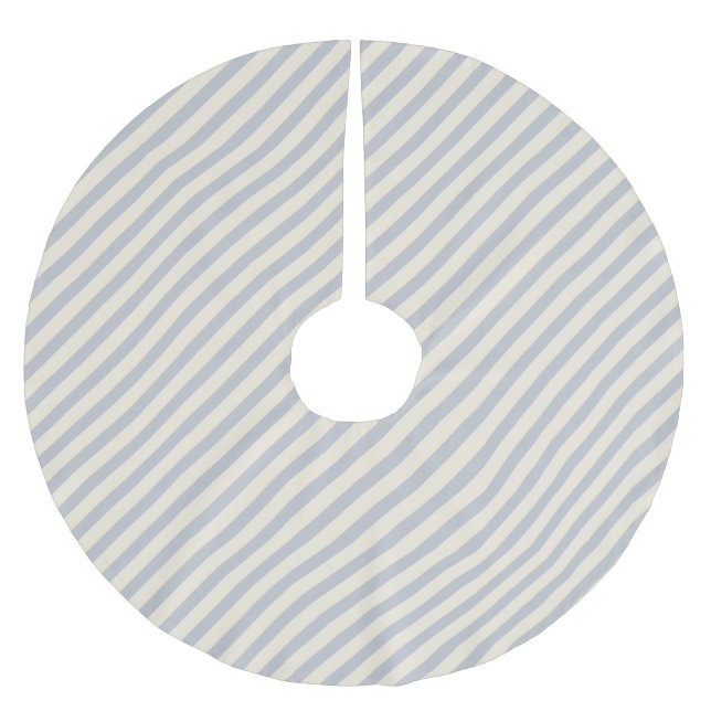 Traditionelle weihnachtliche Diagonal Streifen Gra Polyester Weihnachtsbaumdecke (Vorderseite)