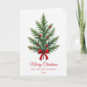 Traditionelle Weihnachts-Botanik-Familien-Grüße Karte