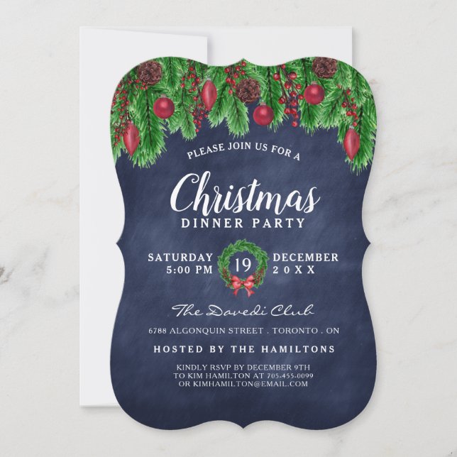 Traditionelle Weihnachts-Party Einladung (Vorderseite)