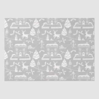 Traditionelle Weihnachts-Winterlandschaft Seidenpapier