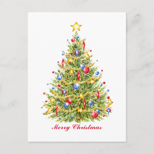 Traditionelle Weihnachtsbaum-Postkarte Postkarte (Vorderseite)