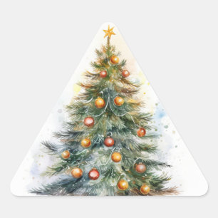 Traditionelle Weihnachtsbaumkleber Dreieckiger Aufkleber
