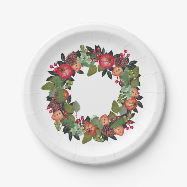 Traditionelle Weihnachtsdruckpapier-Teller Pappteller (Vorderseite)