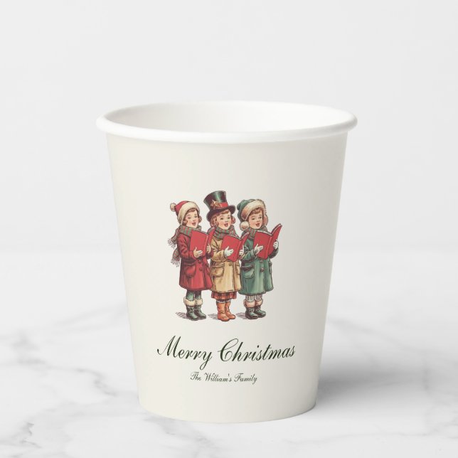 Traditionelle Weihnachtsfeiertage Pappbecher (Vorderseite)