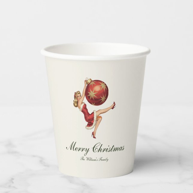 Traditionelle Weihnachtsfeiertage Pappbecher (Vorderseite)