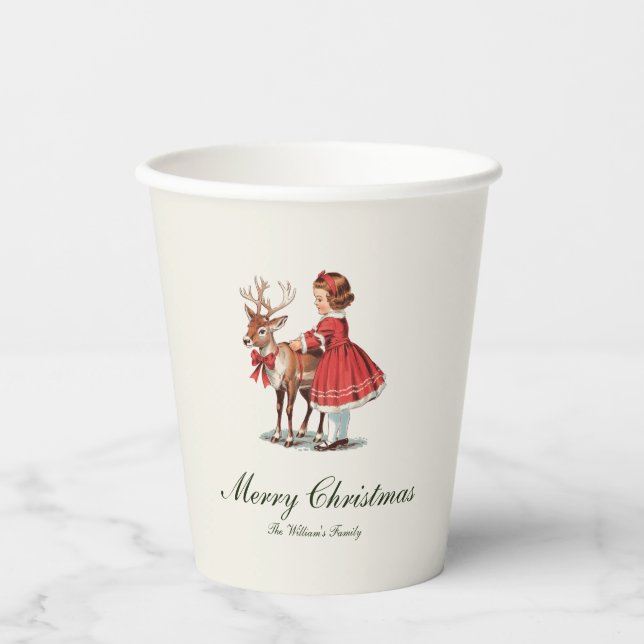 Traditionelle Weihnachtsfeiertage Pappbecher (Vorderseite)