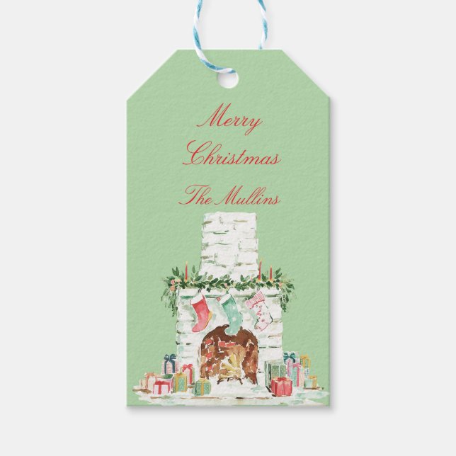 Traditionelle Weihnachtsgeschenkmarke Geschenkanhänger (Vorderseite)