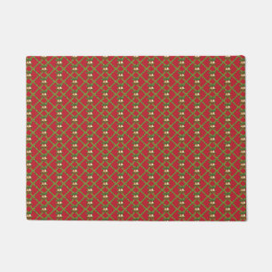 Traditionelle Weihnachtsglocken rot und grün Fußmatte