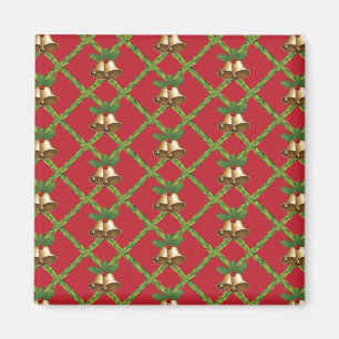 Traditionelle Weihnachtsglocken rot und grün Magnet