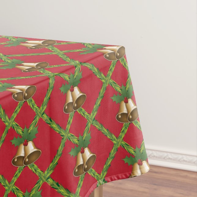 Traditionelle Weihnachtsglocken rot und grün Tischdecke (Beispiel)