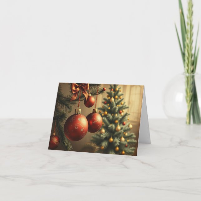 Traditionelle Weihnachtskarte Dankeskarte (Vorderseite)