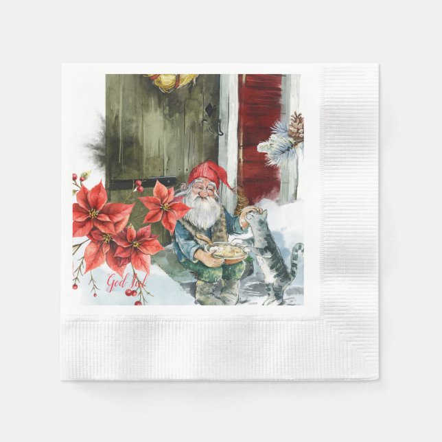 Traditionelle Weihnachtskarten Serviette (Vorderseite)