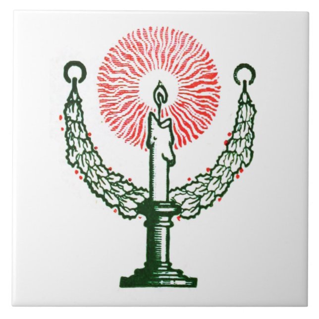 Traditionelle Weihnachtskerze Fliese (Vorderseite)