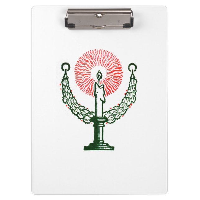 Traditionelle Weihnachtskerze Klemmbrett (Vorderseite)