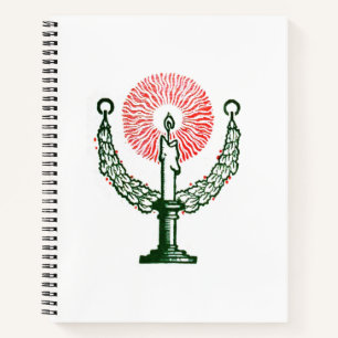 Traditionelle Weihnachtskerze Notizbuch