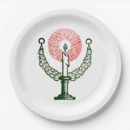 Traditionelle Weihnachtskerze Pappteller