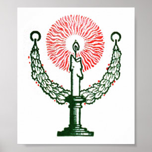Traditionelle Weihnachtskerze Poster