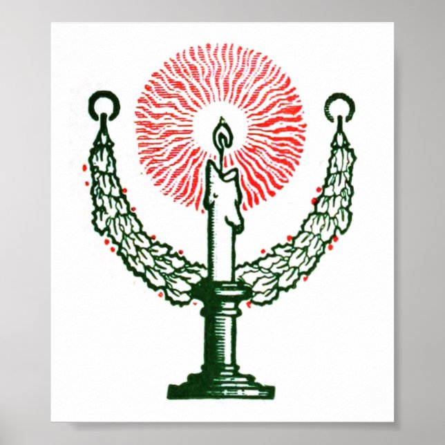 Traditionelle Weihnachtskerze Poster (Vorne)