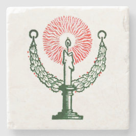 Traditionelle Weihnachtskerze Steinuntersetzer