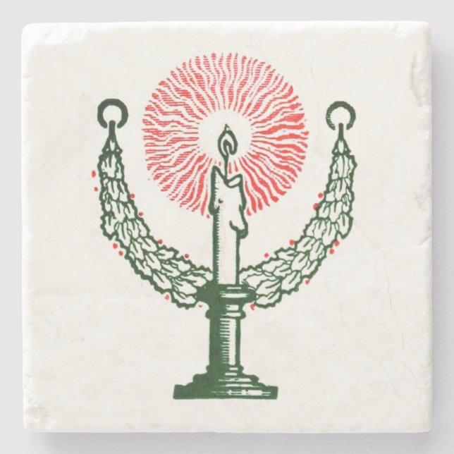 Traditionelle Weihnachtskerze Steinuntersetzer (Vorderseite)