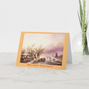 Traditionelle Weihnachtslandschaft Neujahrskarte Feiertagskarte