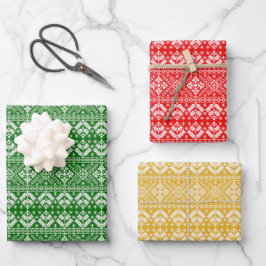 Traditionelle Weihnachtsmesse Isle Pattern Geschenkpapier Set
