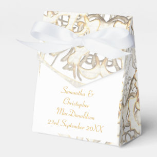 Traditionelle weiße Spitzen alte Damastehe Geschenkschachtel