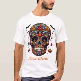 Traditionelle Zucker-Schädel-Halloween-Mexikanisch T-Shirt