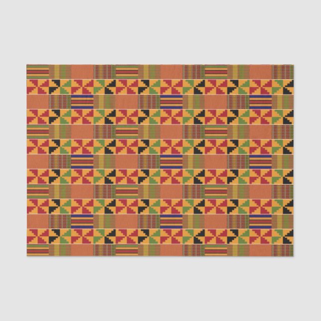 Traditioneller afrikanischer Pinwheel Kente K70  Seidenpapier (Vorderseite)