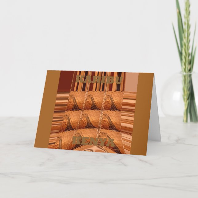 Traditioneller afrikanischer Spiegel: Woven Giraff Karte (Vorderseite)