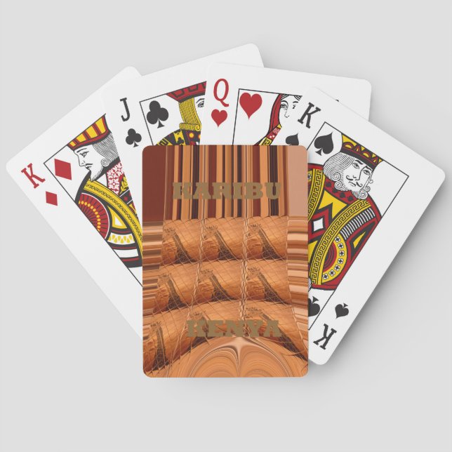 Traditioneller afrikanischer Spiegel: Woven Giraff Spielkarten (Rückseite)