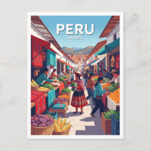 Traditioneller Andenmarkt, Peru Cusco Postkarte