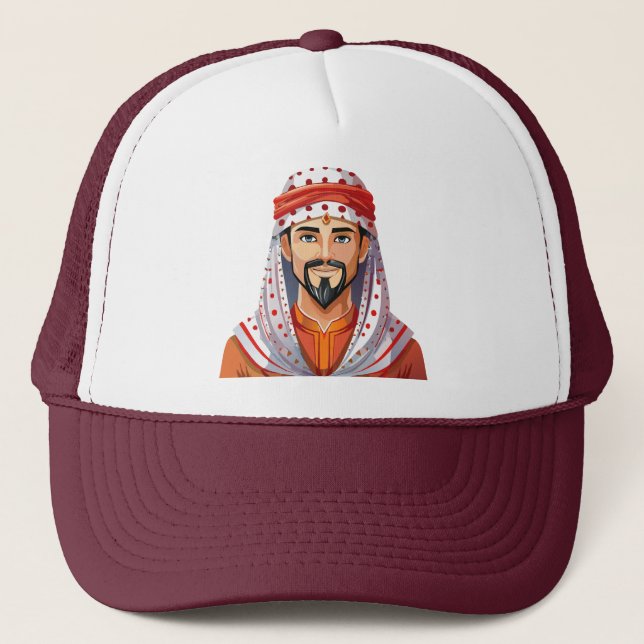 Traditioneller arabischer oder muslimischer Hut  Truckerkappe (Vorderseite)