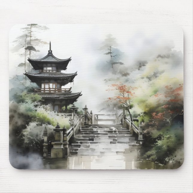 Traditioneller asiatischer Garten Mousepad (Vorne)