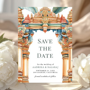 Traditioneller aufwändiger Bogen südindische Hochz Save The Date