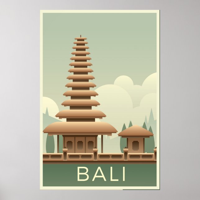 Traditioneller Bali-Tempel Poster (Vorne)